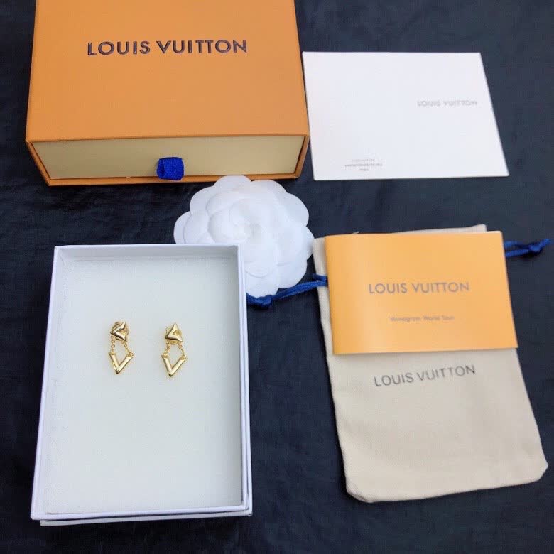 Louis Vuitton Gold Tone Earrings Louis Vuitton Gold Tone Earrings